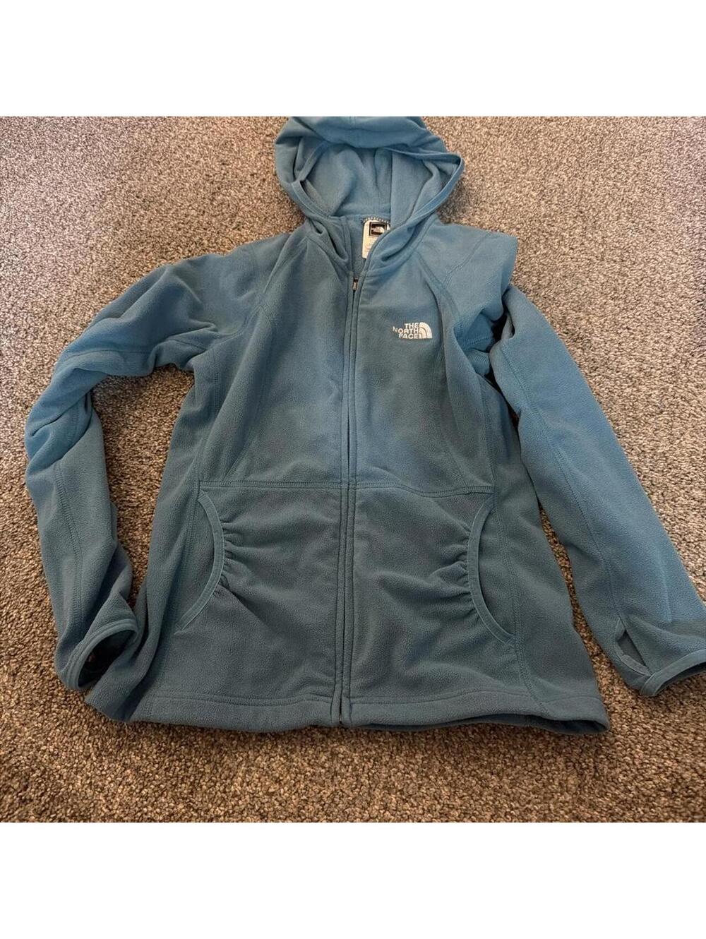 The North Face Teal Blue Full‑Zip Hooded Fleece